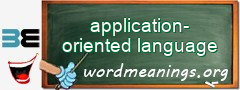 WordMeaning blackboard for application-oriented language